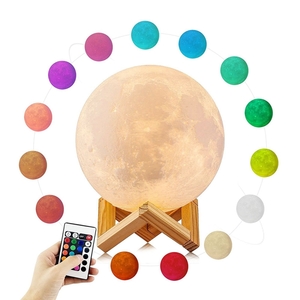 3D Լուսին Լամպ վահանակով՝ 15սմ - 16 գույն